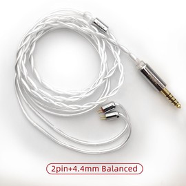 FAAEAL Earphone Cable Litz 5N-OCC Headphone Upgrade Wire 0.78mm 2Pin Earbuds Replacement Line 4.4mm Headset Cable for BLON BL03 TANGZU x HBB Wu Heyday 7HZ Legato (0.78mm 2Pin 4.4mm)