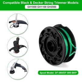 DF-080 DF-080-BKP Replacement Spool Dual Line Edger 30ft 0.080" Compatible with Black and Decker GH1000 GH1100 GH2000 Electric String Trimmer Lawn Edger,3-Pack