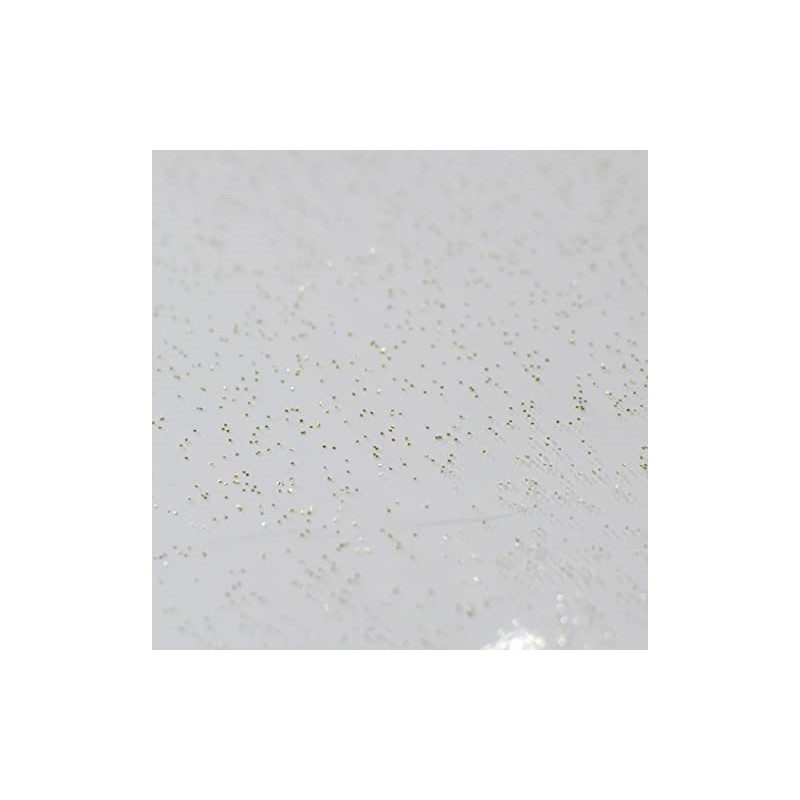 GEMITEX Transparent Glittered Tablecloth Gold Effect, Waxed, Made in Italy,