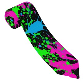 LXWGH Glow In Dark Splatter Neon Ties For Men Fashion Neck Ties Business Necktie Novelty Neckties For Parties Holiday
