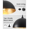 Otmilance Black Pendant Lights Kitchen Island 2-Light, Black Dome Pendant