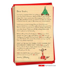 NobleWorks - 12 Funny Christmas Greeting Cards for Adults - Rude Holiday Humor, Boxed Cards with Envelopes (1 Design, 12 Cards) - Dear Santa B1087