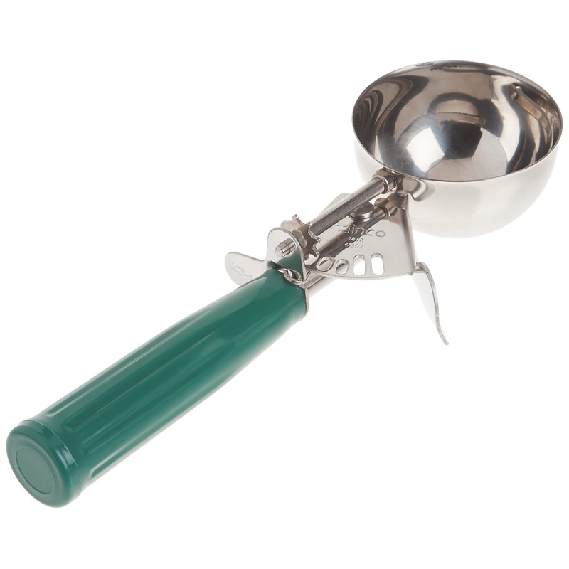 Winco ICD-12 No.12 Ice Cream Disher with Plastic Handle, Green