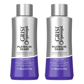 2 Shampoo Grisi Organogal Silver Canas Platinadas 400ml                                                                                               