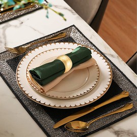 Napkin Ring, Round Metal Serviette Napkin Holder for Wedding Party Dinner Table Decoration (16 Pack Gold)