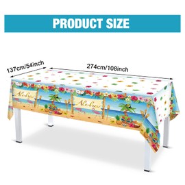 Flamingo Table Cloth Plastic Hawaiian Table Cover Aloha Luau Party Table Cover Tropical Palm Leaves Flamingo Tablecloth for Flamingo Birthday Summer Pool Beach Party Holiday Decorations (6 Pcs)