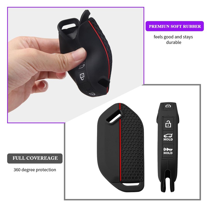 QBUC for 2PCS Kia Key Fob Cover with Keychain Soft