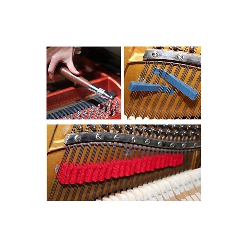 Jiayouy 8Pcs Piano Tuning Mute Kit Triangular Rubber Mutes for