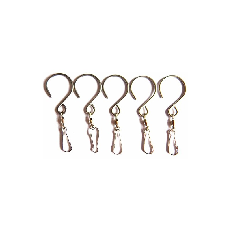 5 Hanging Stainless Steel Swivel Hooks Clips For Garden Wind