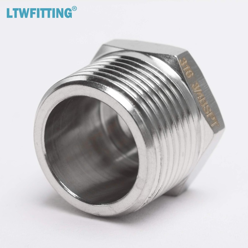 LTWFITTING Stainless Steel 316 Pipe Hex Head Plug Fitting 3/4-Inch