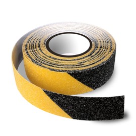 Anti Slip Tape, High Traction Strong Grip Abrasive, Non Skid Strip Safety Track Tape for Stairs Tread Steps Ramps Indoor or Outdoor, Yellow/Black (25MM Width x 5M Long)