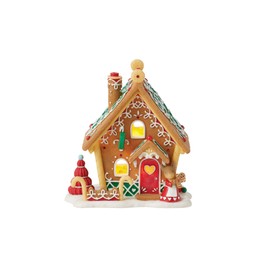 Enesco Tails with Heart Christmas Gingerbread Mouse House Lit Figurine, 4.33 Inch, Multicolor