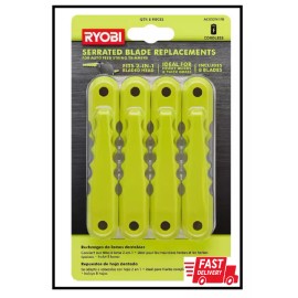 RYOBI Replacement Fixed Blades For 2-in-1 String Head (8-pack) | Serrated Ryobi Duty