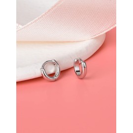 Lansora Mini Tiny Huggie Hoop Earrings Top Upper Ear Cartilage Forward Helix Cuff Plain Simple 925 Sterling Silver Gold 9mm 8mm 7mm 6mm 5mm Hoop Earrings