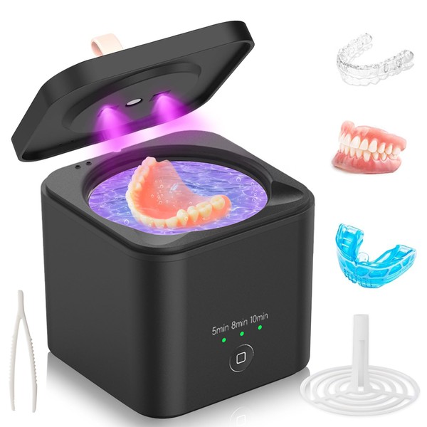 MAYMOCON Maymocon Ultrasonic Retainer Cleaner, Ultrasonic Tooth Cleaning Machine for