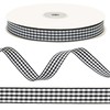 KINGLAKE Black and White Gingham Ribbon, 50Yd x 5/8" Checkered