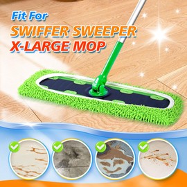 Yicotira Reusable Microfiber Mop Pads for Swiffer XL - 4 Pack XL Dry Sweeping Cloths & Wet Pads Refills - X-Large Heavy Duty Mopping Cloths for Floor Mopping and Sweeping (Mop is Not Included)