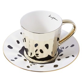 Luycho] Angled Mirror Cup & Saucer_Panda Dalmatian_11oz
