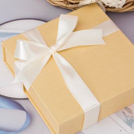 YASEO 1 Inch Ivory Solid Satin Ribbon, 50 Yards Craft Fabric Ribbon for Gift Wrapping Floral Bouquets Wedding Party Decoration