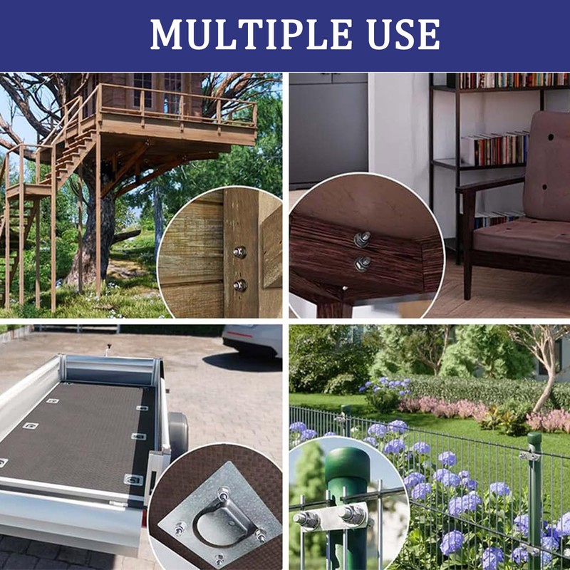 TA-VIGOR 10Pcs M10 Flange Lock Nuts, Stainless Steel Nylon Insert