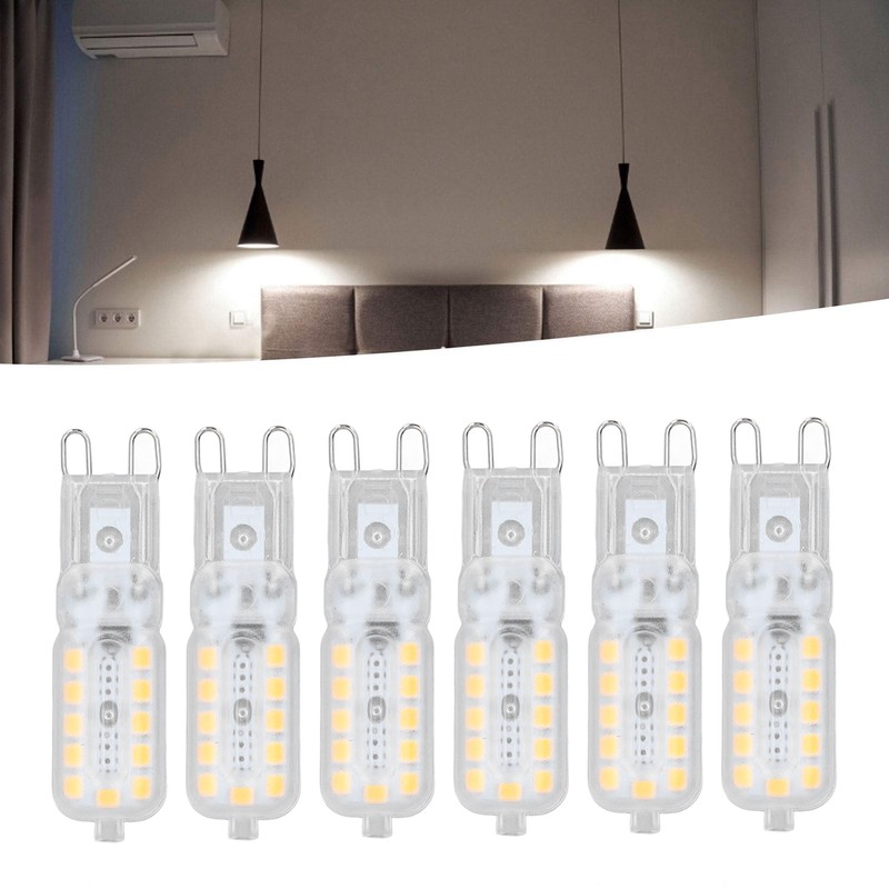 6pcs G9 LED Bulb 5W Transparent Cover 22LED Dimmable G9