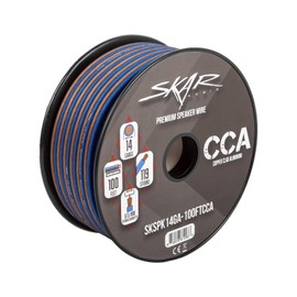 Skar Audio 14 Gauge AWG Audio Speaker Wire - 100 Feet (Blue/Brown)
