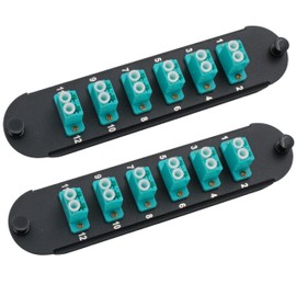 Fiber Optic Hardware Adapter Panel with LC Duplex MM OM3 Adapters Compatible for Corning Corning Light Guide CCH-01U CCH-CP12-A9 (OM3 6*LC Duplex-2PACK)