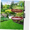 Yardwe 1 Set double layer hanging bird bath balcony bird