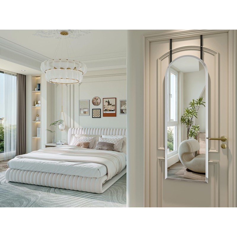 Over the Door Mirror Full Length, 48x14 Inch Frameless Door