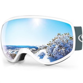 Findway Ski Goggles, Kids, Snow Goggles, Compatible with Glasses, Snowboard Goggles, Suitable for 3 - 12 Years Old, Boys and Girls, OTG Wide View, Baseball Surface, Windproof, Snowproof, Anti-Fog, UV400, UV Protection, Kids Sports Goggles, Lightweight an