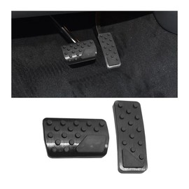 HZEL Car Pedal Cover, 2PCS Aluminum Alloy Vehicle Accelerator Gas Brake Pedal Pads, Non Slip No Drilling Auto Interior Foot Pedal Kit Compatible with 2011-2025 Grand Cherokee Durango(Black)