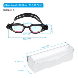 PATIKIL Polarized Swim Goggles Unisex, Anti-Fog Pool Swimming Goggles Sun Rays Resistance No Leaking with Storage Box for Men Women Adults Teenagers, Black/Gold/Purple