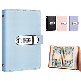 Piggy Bank, Piggy Notebook, Money Sorting, Envelope Savings File, Holds 100 Bills, Dial Lock Included, Money Card Included, 1 Million Yen Savings Challenge, Fun and Lasting, Binder Case, Stylish