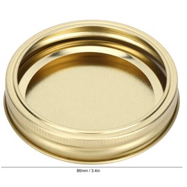12 stainless steel split glass jar lids, round leak proof sealing lids, kitchen jar lids, Mason leak-proof safety stainless steel storage lids (XH00179gold)