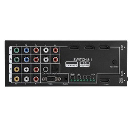 HDMI Converter, Multi‑Functional HDMI Audio Extractor Switcher Multi-Interface 8 Inputs to 1 HDMI Output Video Converter with Long Service Life for Video(US)