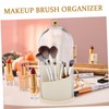 Ciieeo Rotatable Makeup Brush Organizer with Lid Stylish Transparent Cosmetic