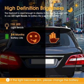 HLMNAKE Car Finger Light and Expression Sign Light, LED Car Expression Light Hand Gesture Sign with Remote Control, 2 in 1 Car Expression Finger Lighting, Car Smiling Face Lamp