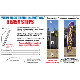 Auto Stereo Shop Advertising Feather Banner Swooper Flag Sign with Flag Pole Kit and Ground Stake