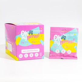 Herbaland Oh My! Gummies Snacks Low-Sugar, High-Fiber, Vegan, Gluten-Free, 12 x 50g (Box of 12), Compostable Pouch, Peach Flavor (12 x 50g Watermelon, Sour Watermelon)