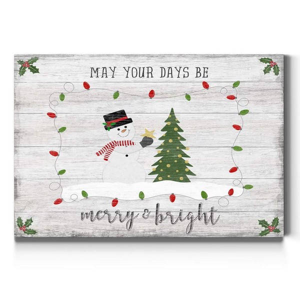 Renditions Gallery Merry & Bright Snowman Wall Art, Festive Christmas