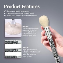 Pinceles de Maquillaje Eshghe-Mani Por | Juego de Brochas de Maquillaje de Cara Completa de 12 Piezas | Brochas de Maquillaje Profesionales Similares Al Cabello Naturales | Viene Con Caj