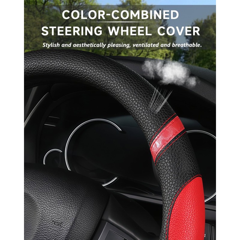 Cxtiy D-Shaped Flat Bottom Steering Wheel Cover for Women Girl