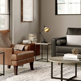 ESCENA Tiffany Style Table Lamp, Antique Vintage Light Decor Swing Arm Desk Light, Handmade Lampshade, LED G45 Bulb Included, Decoration for Living Rooms, Bedrooms, Coffee Bar