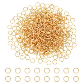 PH PandaHall 500Pcs 6mm Golden Stainless Steel Jump Rings Open Jump Rings Connector Jewelry Findings for Jewelry Making& Craft Projects and Necklace Repair