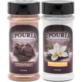 Upouria Coffee Topping Variety Pack - Chocolate and French Vanilla, 5.5 Ounce Shakeable Topping Bottles - (Pack of 2)
