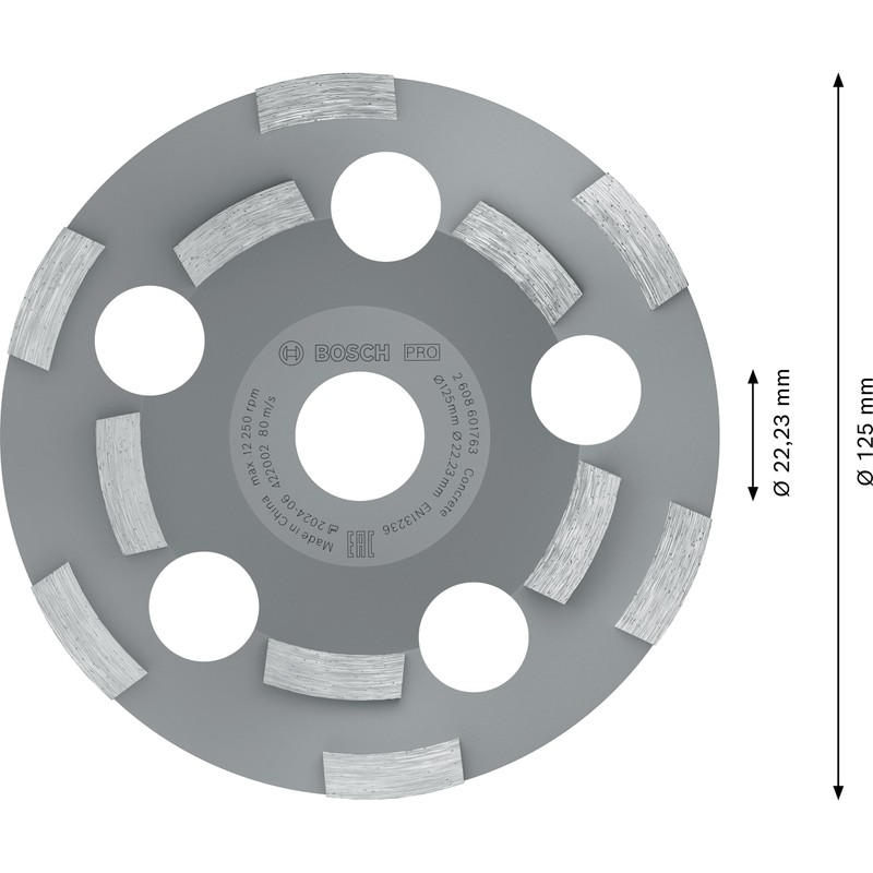 Bosch 2608602553 Diamond Grinding Head Expert for Abrasive 125 x