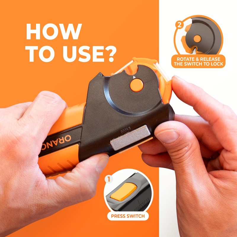 Orange Ninja 7-in-1 Garden Tool & Knife Sharpener – Sharpens