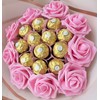 Ferrero Rocher Pink Roses Bouquet with Ferrero Rocher Chocolotes. Gift