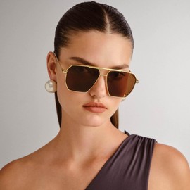 AIRE Asteroid Sunglasses - Bright Gold, Aviator, Women's, Classic Retro Style