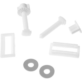 Xinjincang 4Pcs Plastic Toilet Seat Screws and Nuts with Washers,Hinge Bolts Screws Hinges Replacement Parts for Mounting Toilet Seats Toilet Lid Toilet Seats (White)